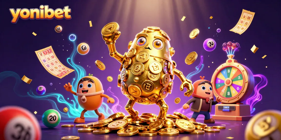 Experience the excitement of yonibet with a vibrant casino-themed 3D illustration full of action.
