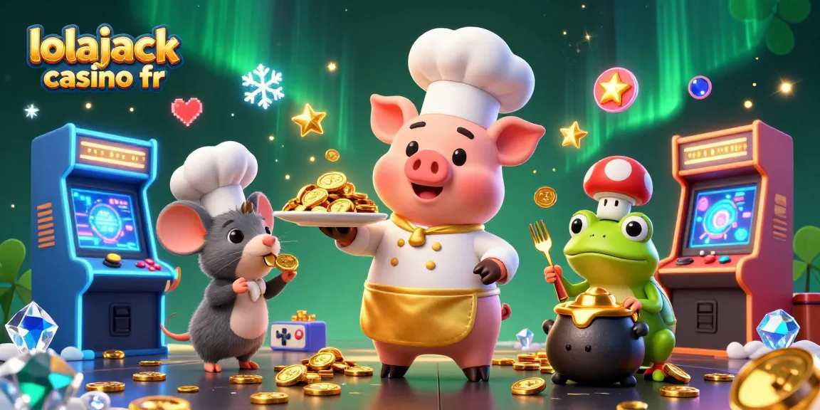 Découvrez les gains au lolajack casino fr avec une illustration dynamique des jeux d'argent et des personnages.