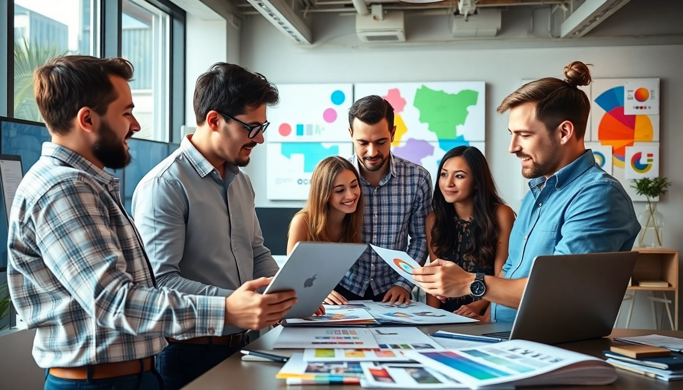 Collaborative graphic designers at https://bestdesignersintheworld.com/ creating dynamic branding concepts.