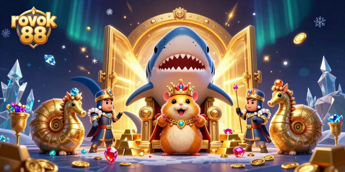Engage in thrilling gameplay with rokok 88, featuring a fantasy scene of a hamster king and treasure!