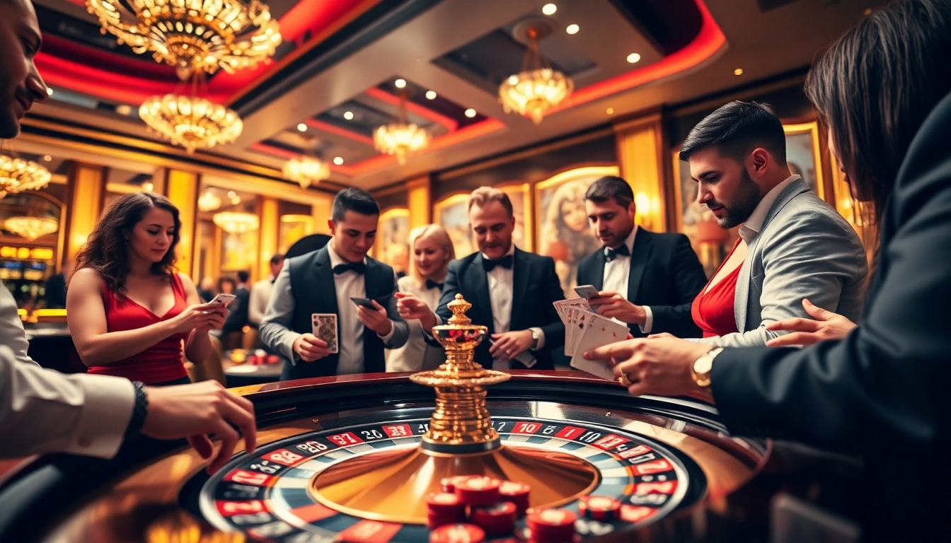 Engaging gameplay at a Non gamstop casino Uk, capturing excitement around a roulette table.