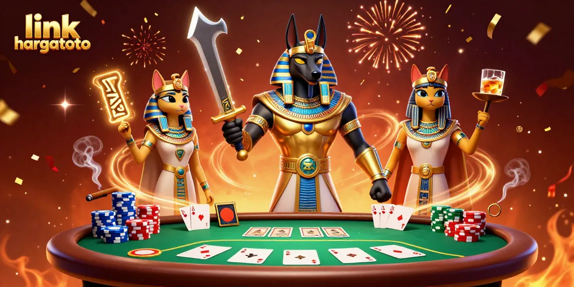 Experience thrilling gameplay at link hargatoto with ancient Egyptian warriors and poker elements.