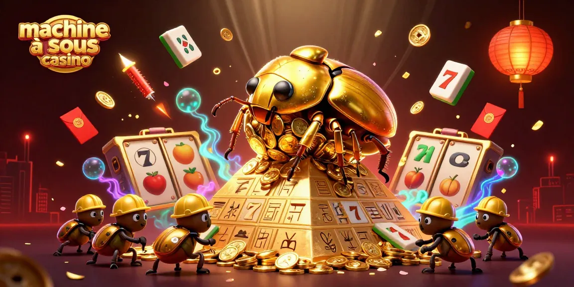 Jouez aux machines à sous casino et découvrez des gains avec cette illustration dynamique.