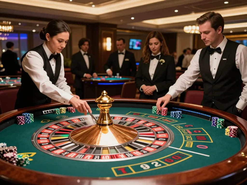 Players at RR88 roulette table celebrating a big win in an upscale casino setting.