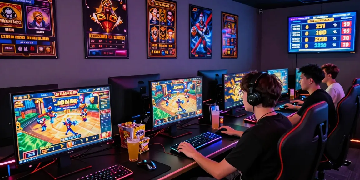 Exciting online gaming scene showcasing slot depo 5k games with a focused player, vibrant atmosphere.