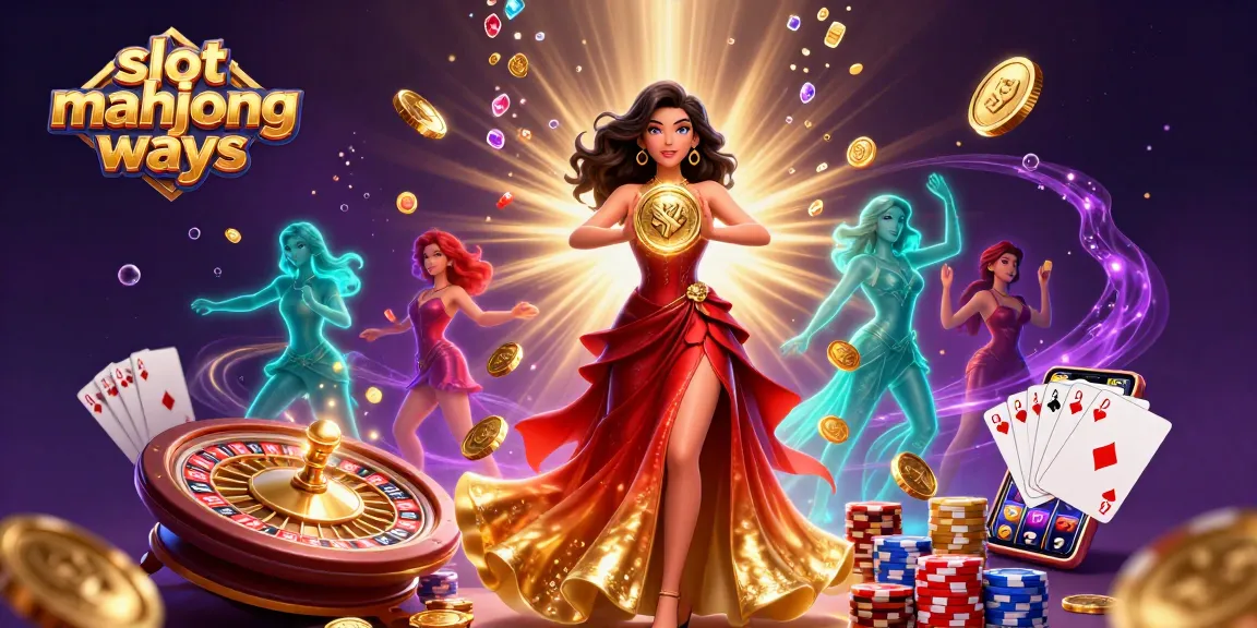 Experience the thrill of slot mahjong ways with this energetic 3D illustration of a stunning woman surrounded by winning elements.