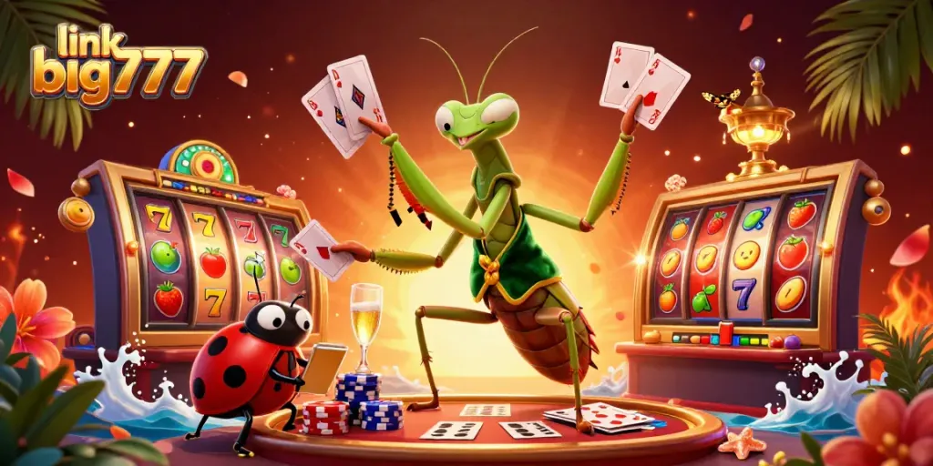 Engage with thrilling action at link big777 amidst vibrant slot reels and casino ambiance