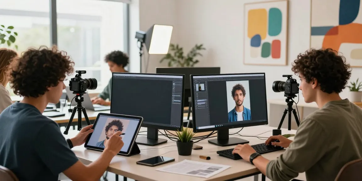 AI-powered visual collaboration at typeshutter.com with team members creating innovative photography projects.