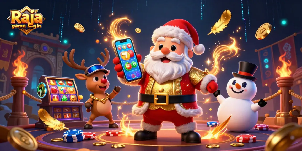 Engage in Raja game login action with festive characters and exciting casino elements.