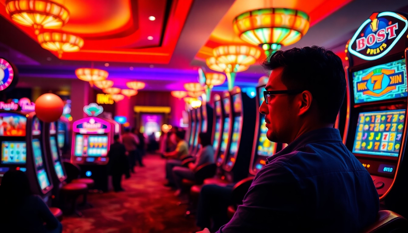 Menang besar dengan Slot Depo 5000 di mesin slot yang bersinar.