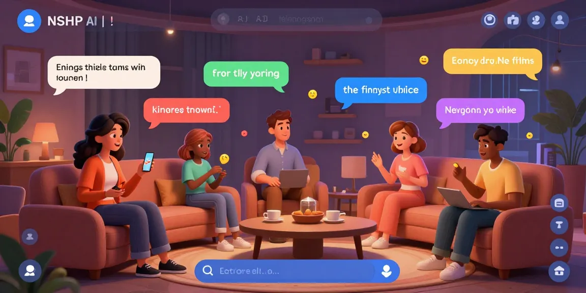 Engaging NSFW AI chat scene with animated characters in a vibrant digital environment.