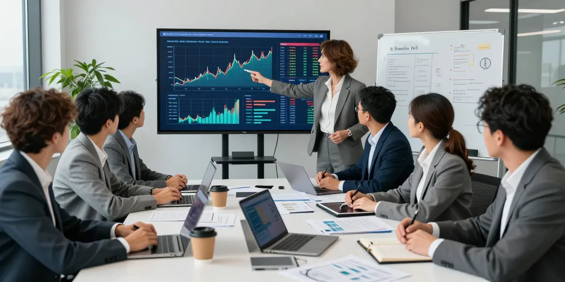 Team analyzing financial crime intelligence data in a modern office setting