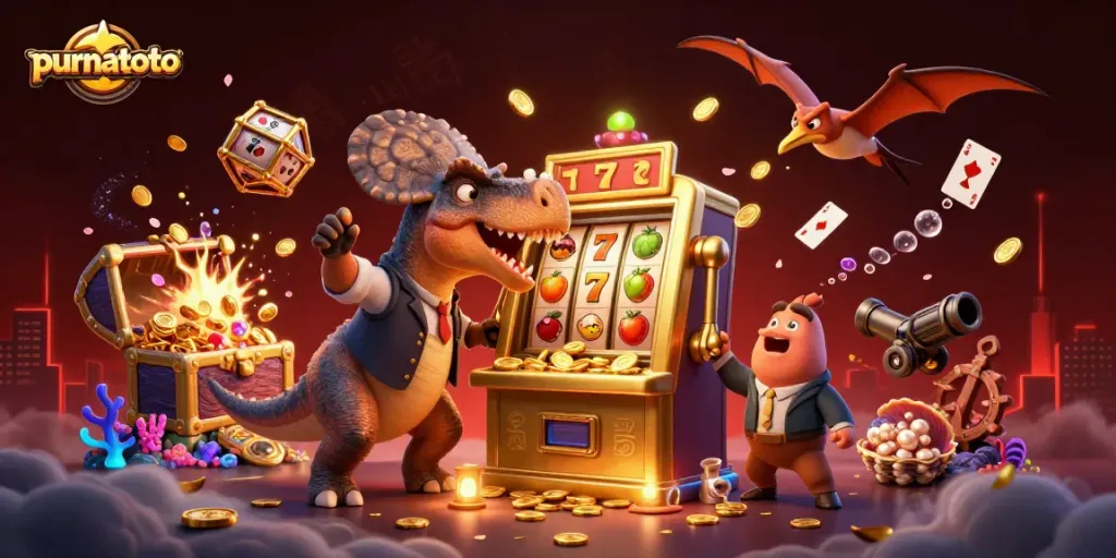 Purnatoto memicu slot jackpot dengan dinosaur yang beraksi dan manajer kasino panik