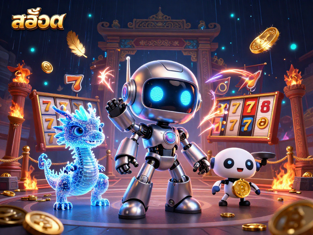 Spin the reels and win big with สล็อต games among vibrant casino elements in a thrilling scene.