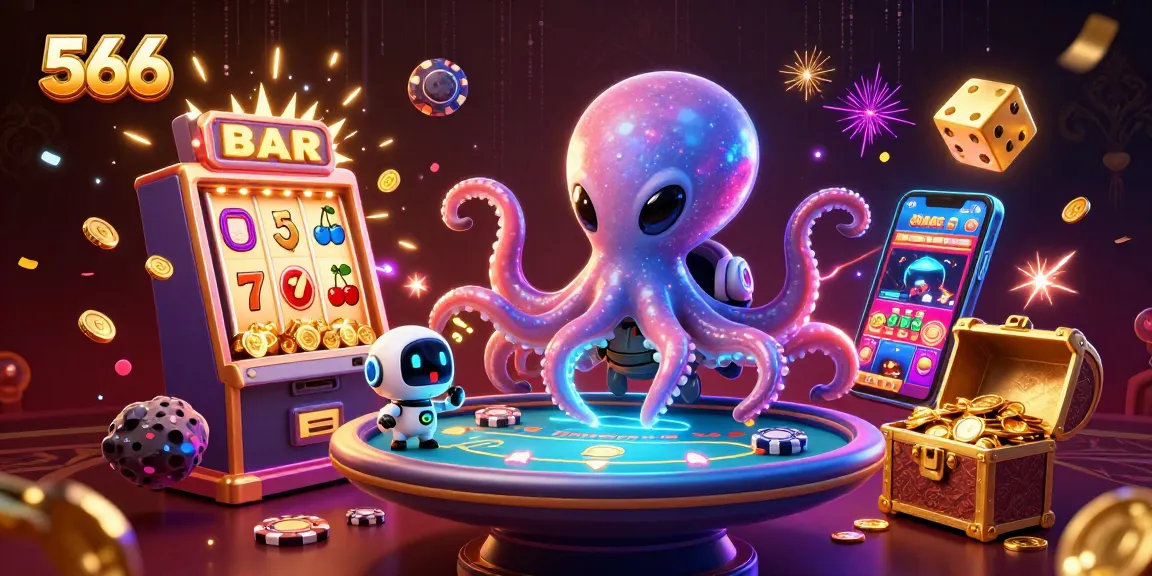 Win big at 566 with intergalactic poker while colorful casino elements burst around!