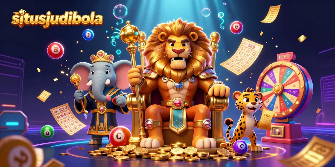 Situsjudibola showcases thrilling sports betting with vibrant lottery balls and dynamic elements.