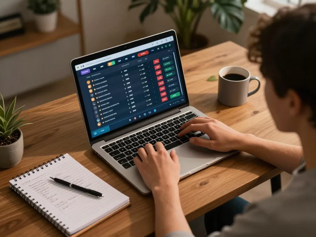 Person placing bets on trang chu dh88 with laptop, showcasing exciting online sports betting activity
