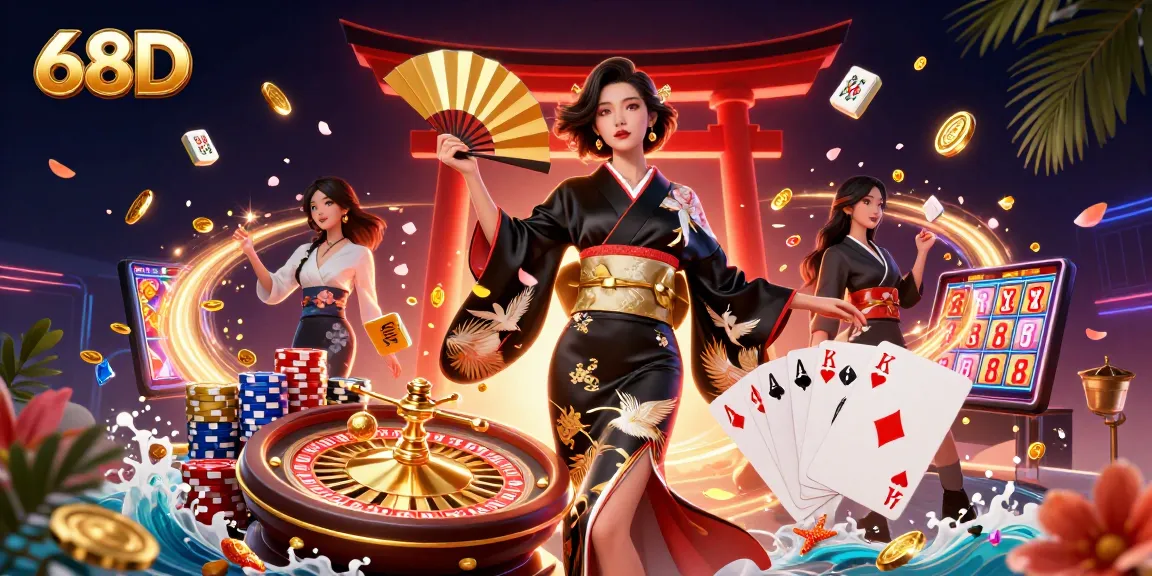 Experience the thrill of 68D casino gaming with vibrant elements and dynamic action in a stunning 3D scene.
