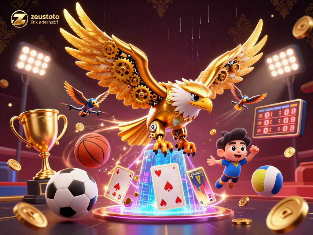 Engage with zeustoto link alternatif in a vibrant 3D casino scene showcasing captivating gaming elements.
