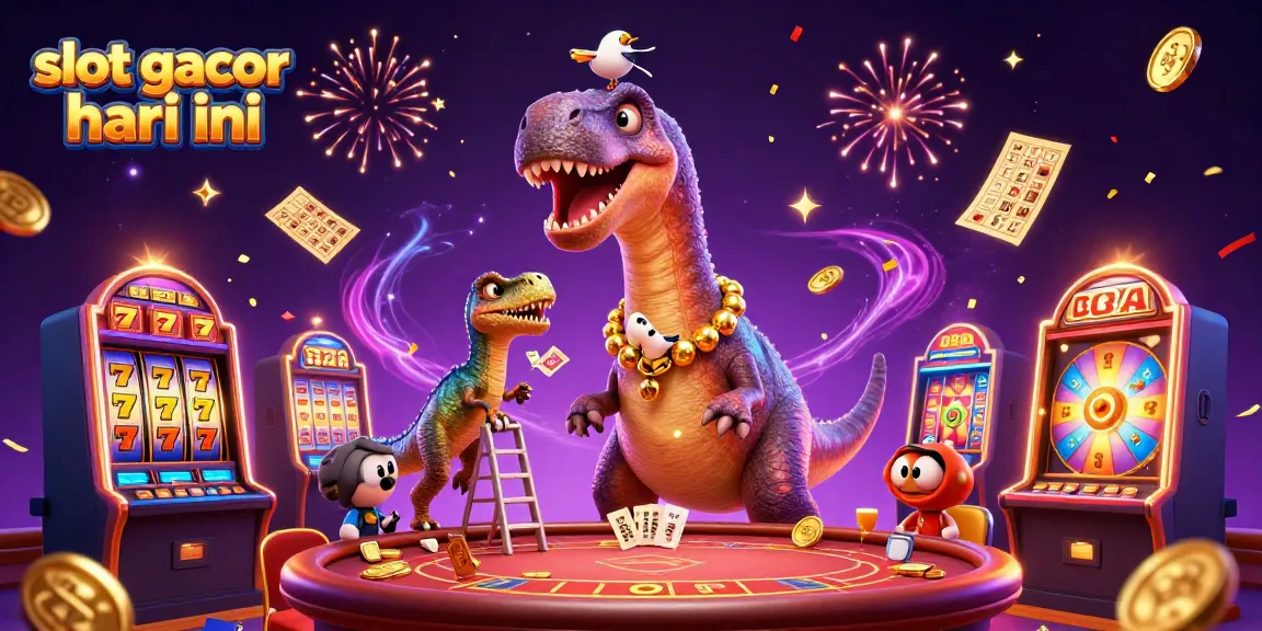 Experience the excitement of slot gacor hari ini with a vibrant 3D casino scene featuring unique elements.