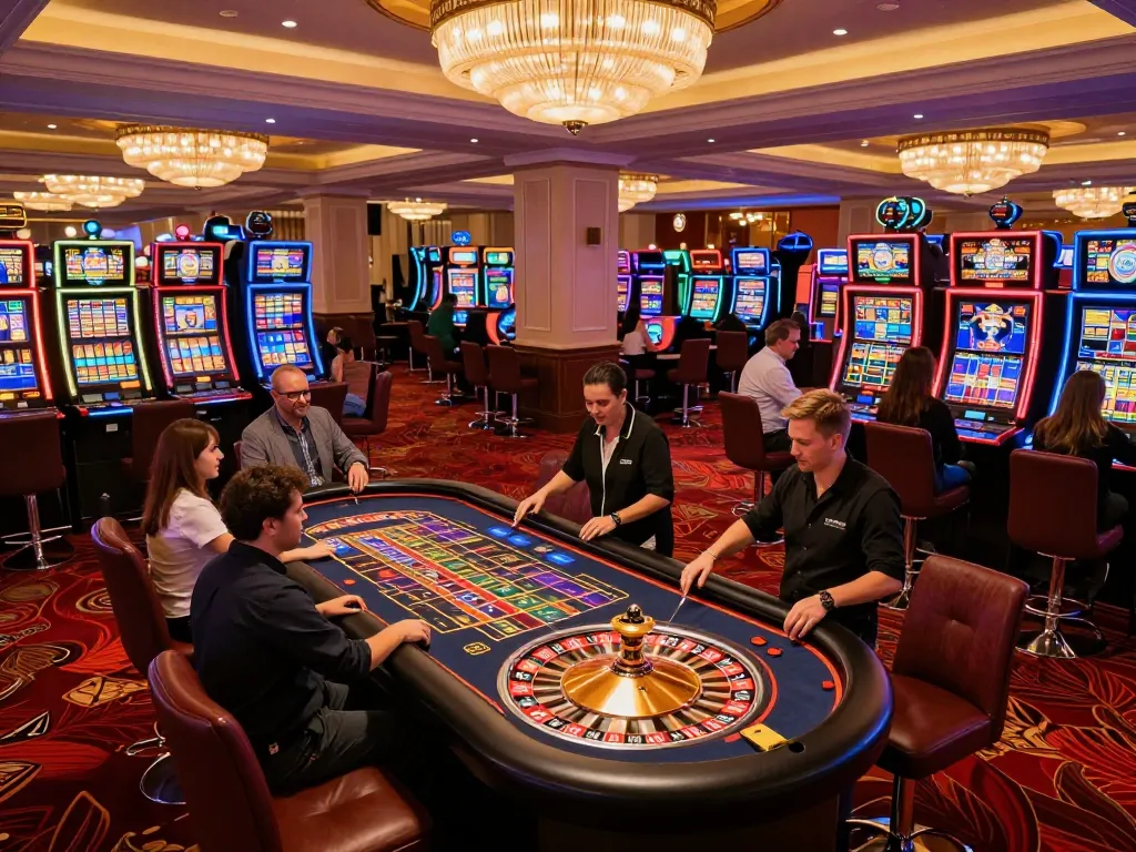 Players placing bets at a roulette table while enjoying the lively atmosphere of tx88 casino
