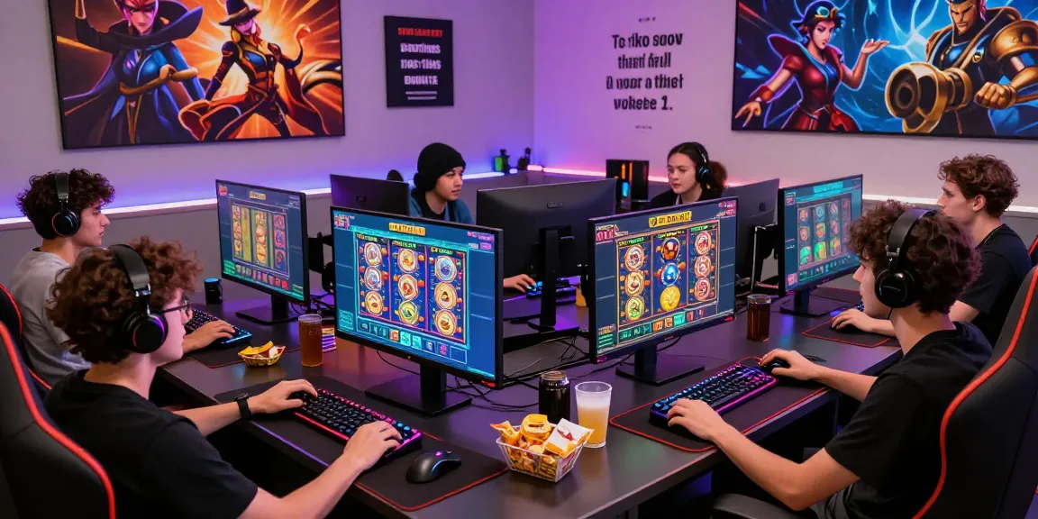Engaging playbook88 link gaming scene showcasing players enjoying high RTP slot games in a vibrant setting.